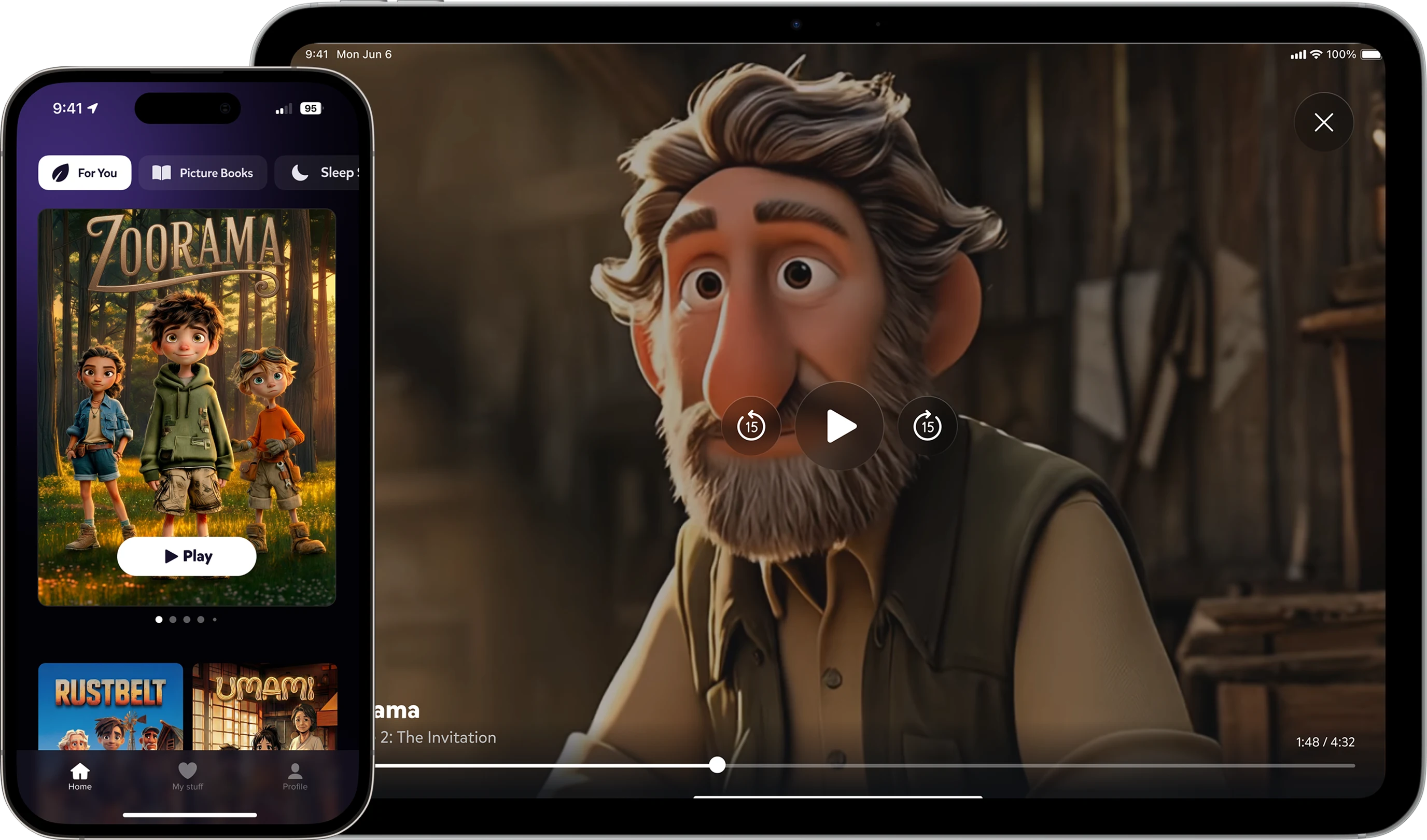GoodWatch app on iPad and iPhone